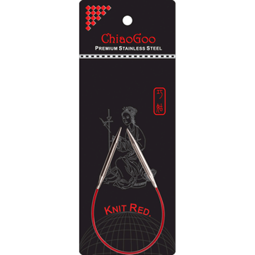 ChiaoGoo Knit Red 23 cm - Rundpind i stål